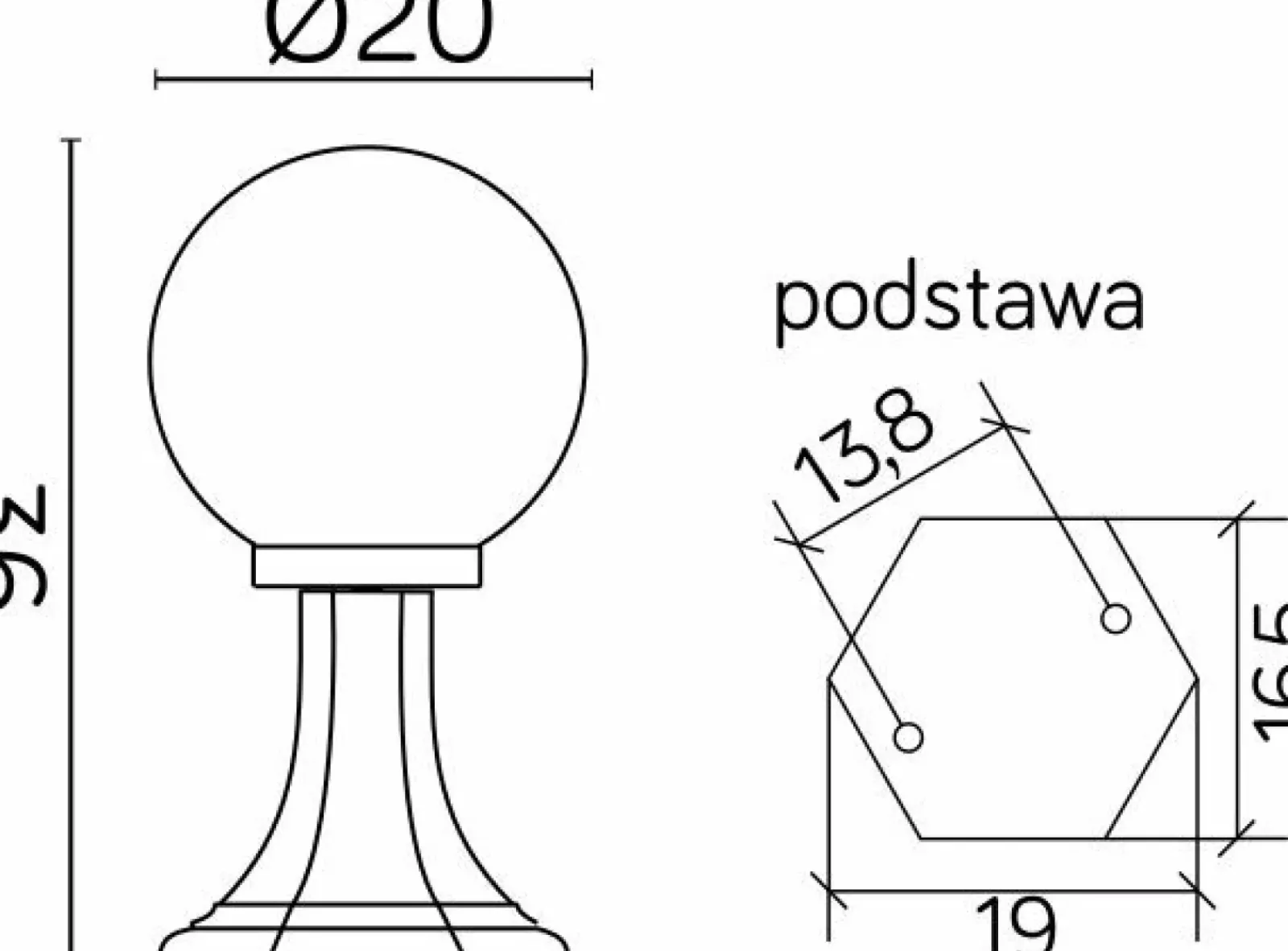 Sklep Kaja Tradycyjna oprawa ogrodowa, IP43 K 4011/1/K 200 z serii KULE CLASSIC | Kaja Oświ* Lampy Ogrodowe Stojące