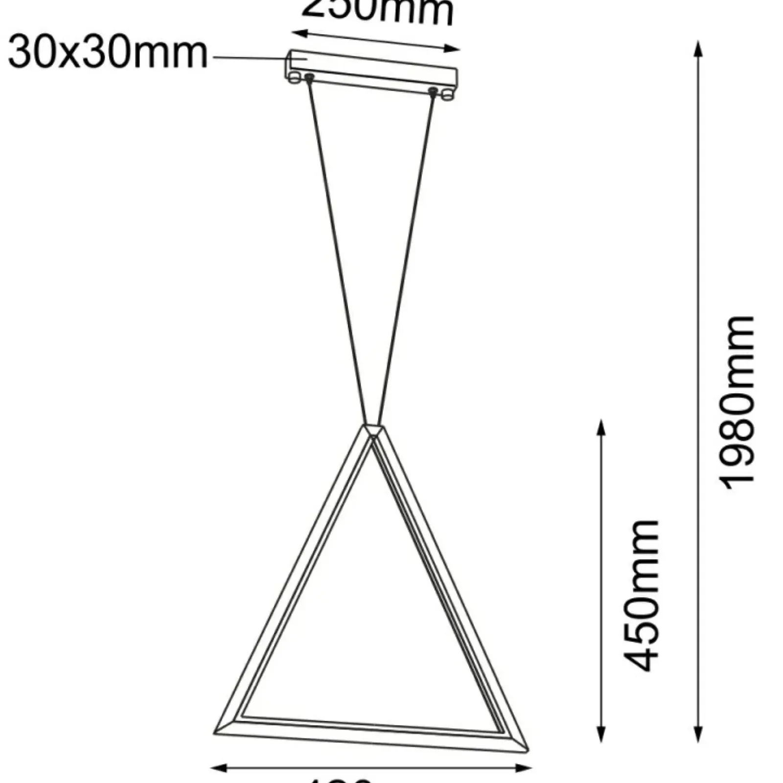 Sklep Kaja Trójkątna lampa wisząca ze światłem LED ANT 5076 IKUNA | Kaja Shop