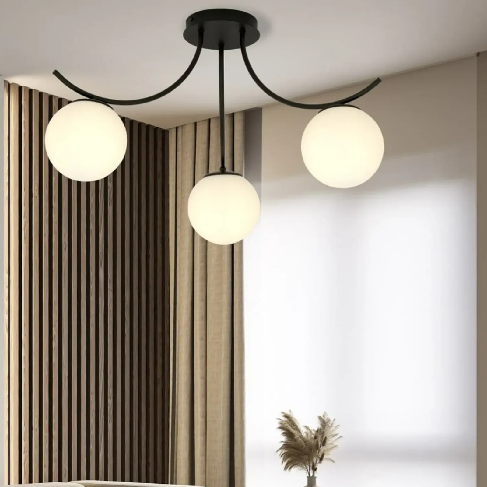 Sklep Kaja Trójramienna lampa sufitowa z białymi kulami 1109/3 BOSTON | Kaja Cheap