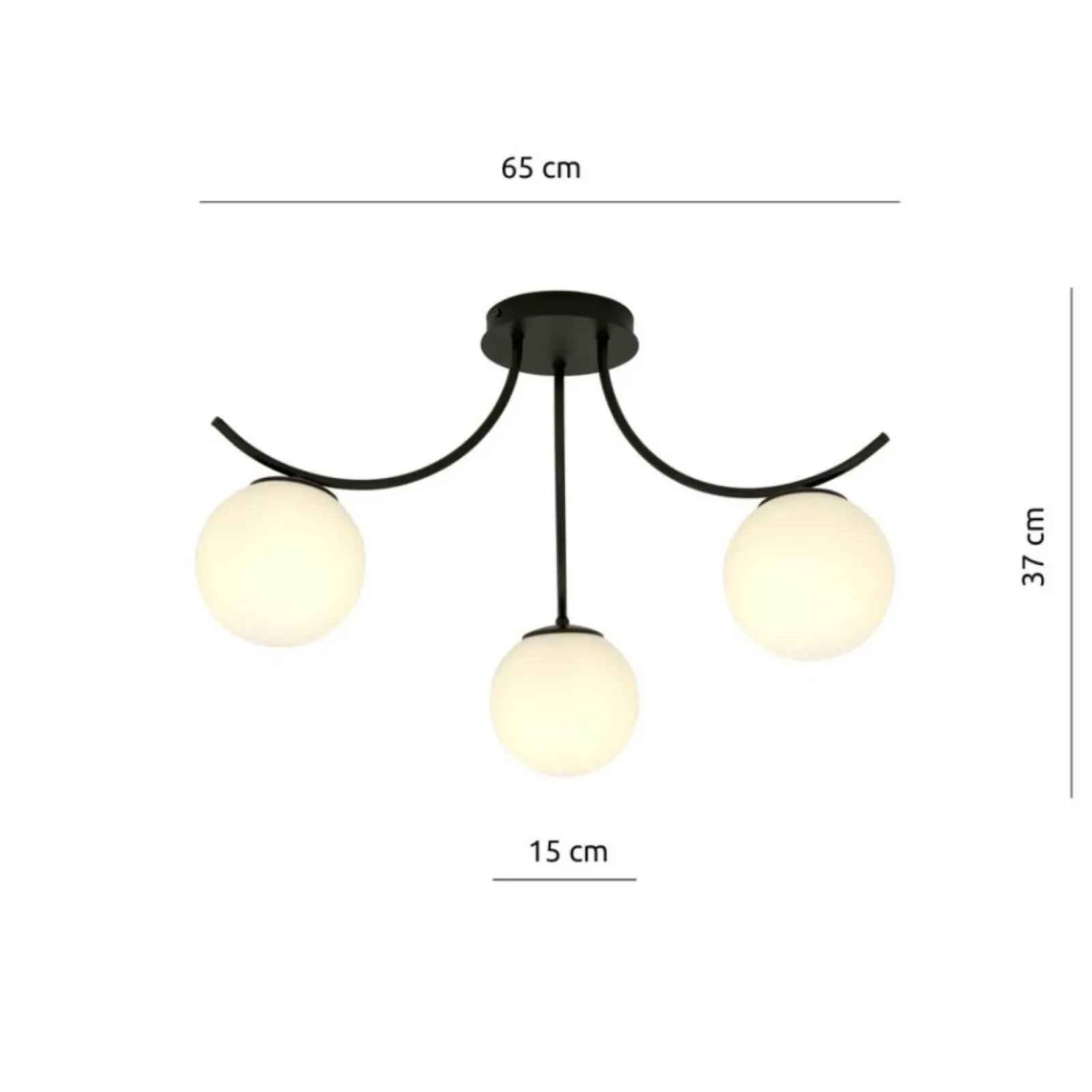 Sklep Kaja Trójramienna lampa sufitowa z białymi kulami 1109/3 BOSTON | Kaja Cheap