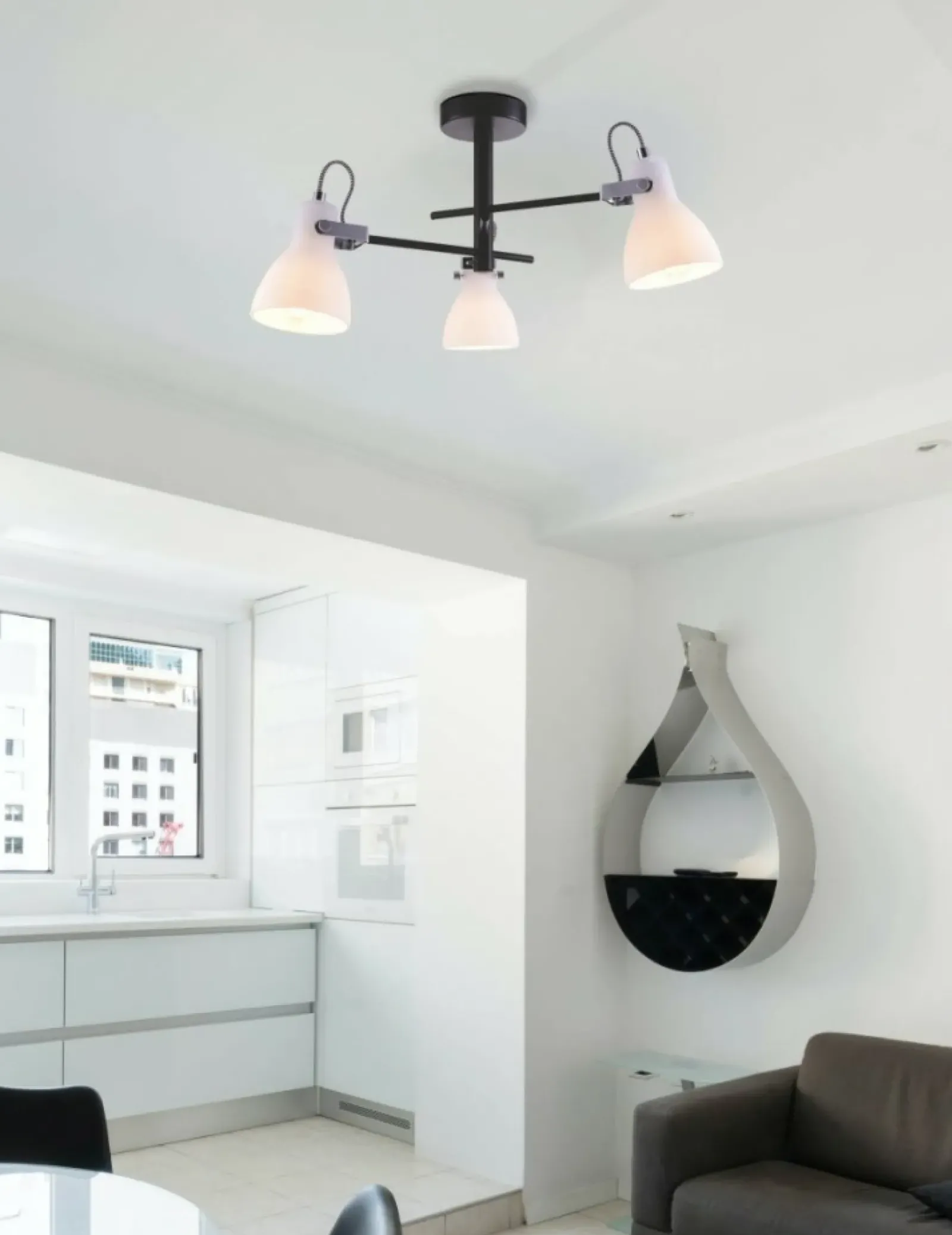 Sklep Kaja Trójramienna, regulowana lampa sufitowa K-8110 KANTI | Kaja Store