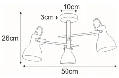 Sklep Kaja Trójramienna, regulowana lampa sufitowa K-8110 KANTI | Kaja Store