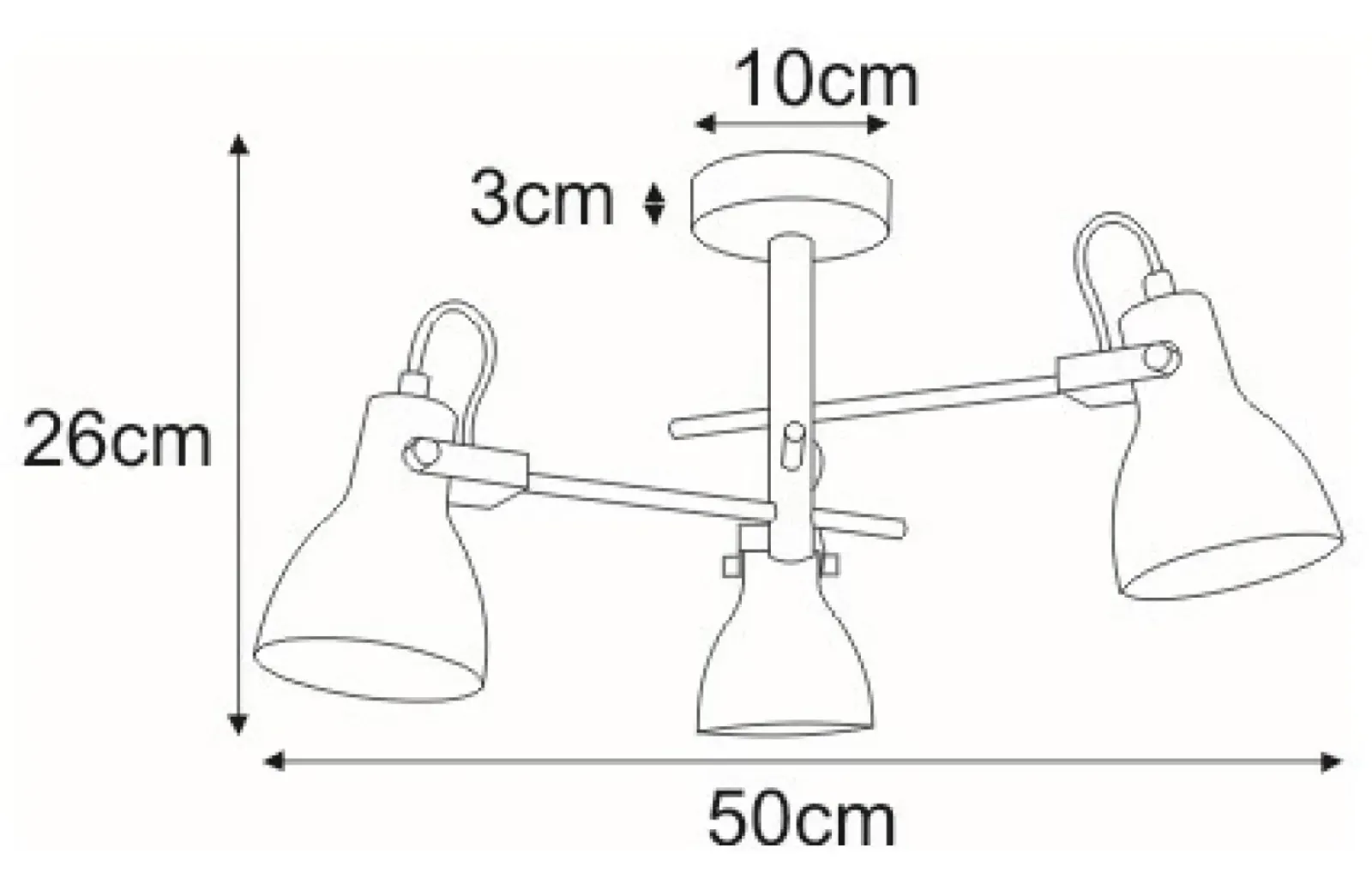 Sklep Kaja Trójramienna, regulowana lampa sufitowa K-8110 KANTI | Kaja Store