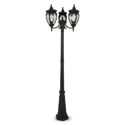 Sklep Kaja Trójramienna, wysoka lampa ogrodowa latarnia O414FL-03BZ z serii FLEUR* Latarnie Ogrodowe