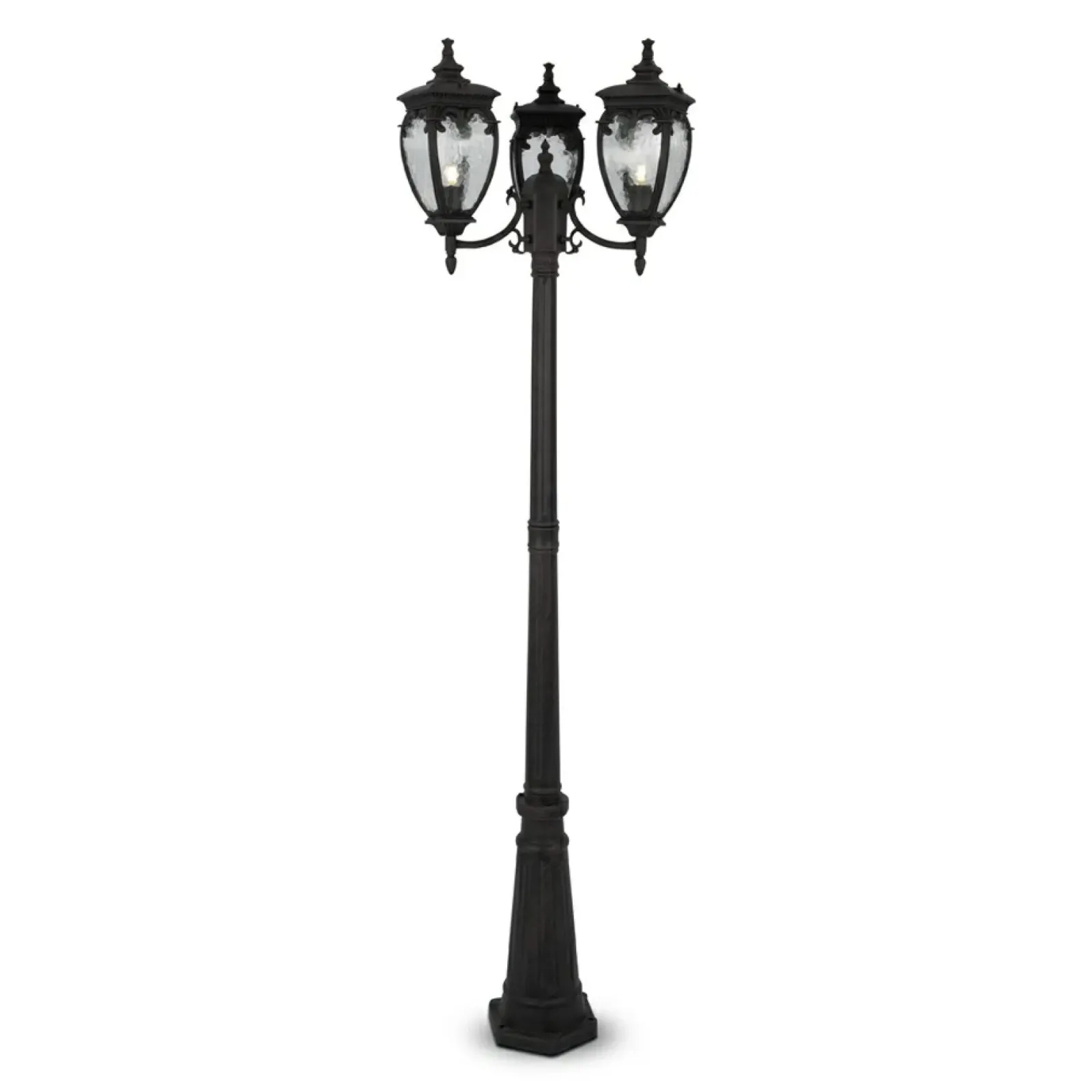 Sklep Kaja Trójramienna, wysoka lampa ogrodowa latarnia O414FL-03BZ z serii FLEUR* Latarnie Ogrodowe