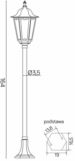 Sklep Kaja Trradycyjna lampa ogrodowa stojąca K 5002/1 z serii RETRO CLASSIC | Kaja Oświetl* Lampy Ogrodowe Stojące