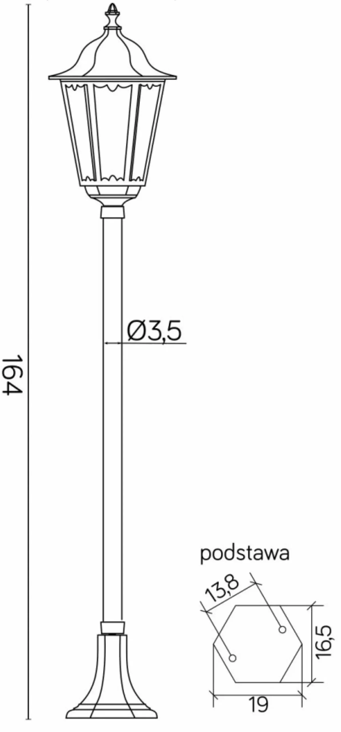 Sklep Kaja Trradycyjna lampa ogrodowa stojąca K 5002/1 z serii RETRO CLASSIC | Kaja Oświetl* Lampy Ogrodowe Stojące