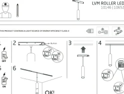 Sklep Kaja Tuba wisząca do szyny magnetycznej 1F 10652 LVM ROLLER LED | Kaja* Szynoprzewody Podtynkowe|Szynoprzewody Natynkowe