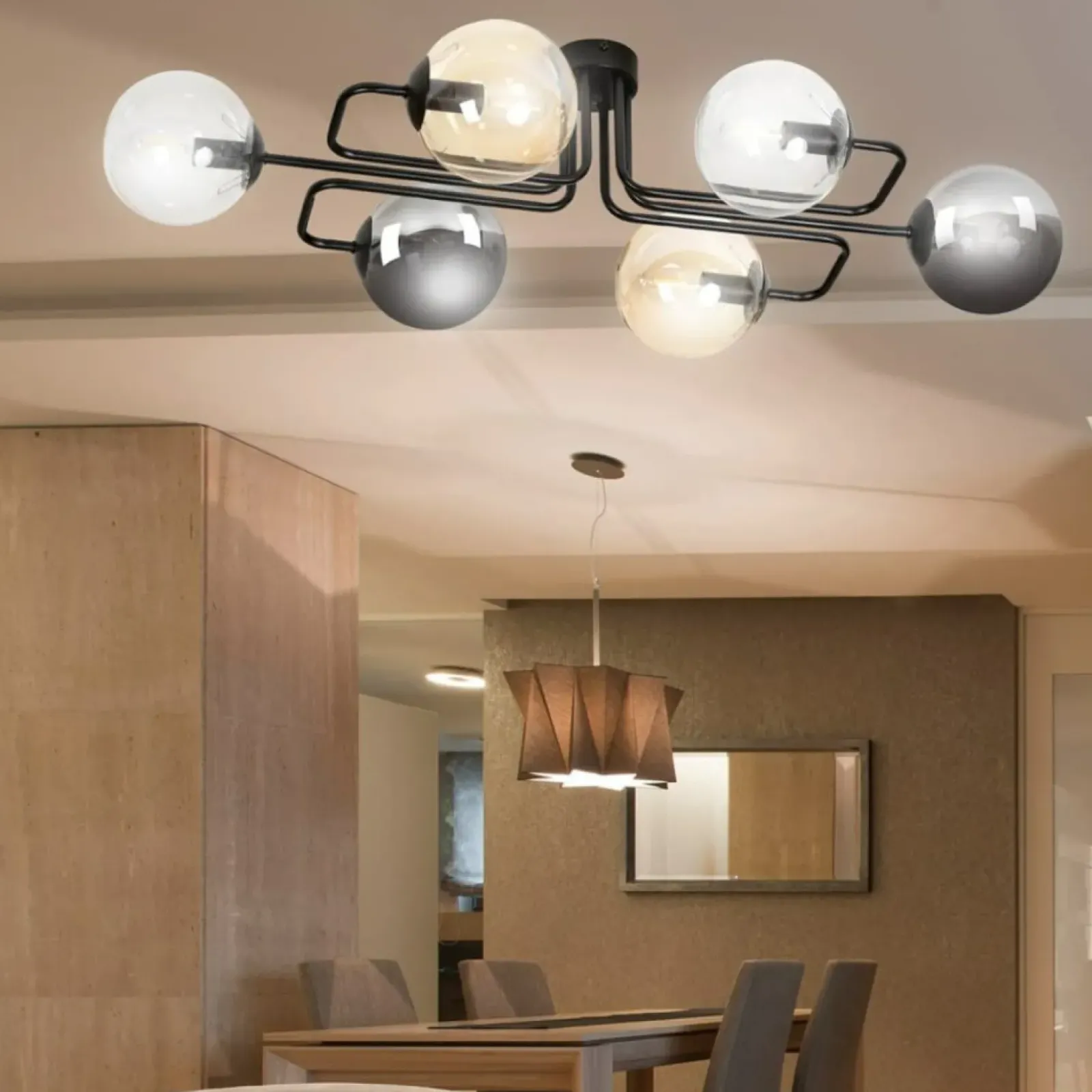 Sklep Kaja Unikalna lampa sufitowa z kolorowymi kloszami 834/6A1 | Kaja Cheap