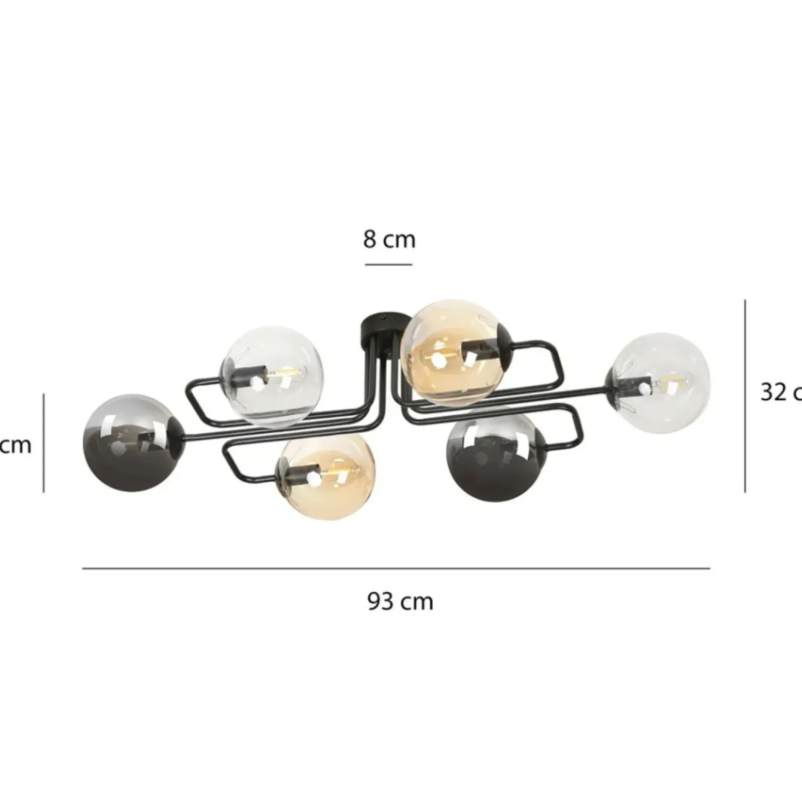 Sklep Kaja Unikalna lampa sufitowa z kolorowymi kloszami 834/6A1 | Kaja Cheap
