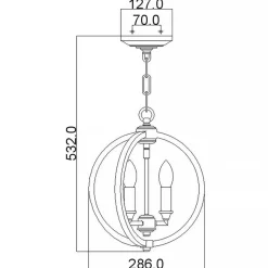 Sklep Kaja Unikalna lampa wisząca, regulowana FE-CORINNE-3P-S z serii CORINNE* Randole Tradycyjne