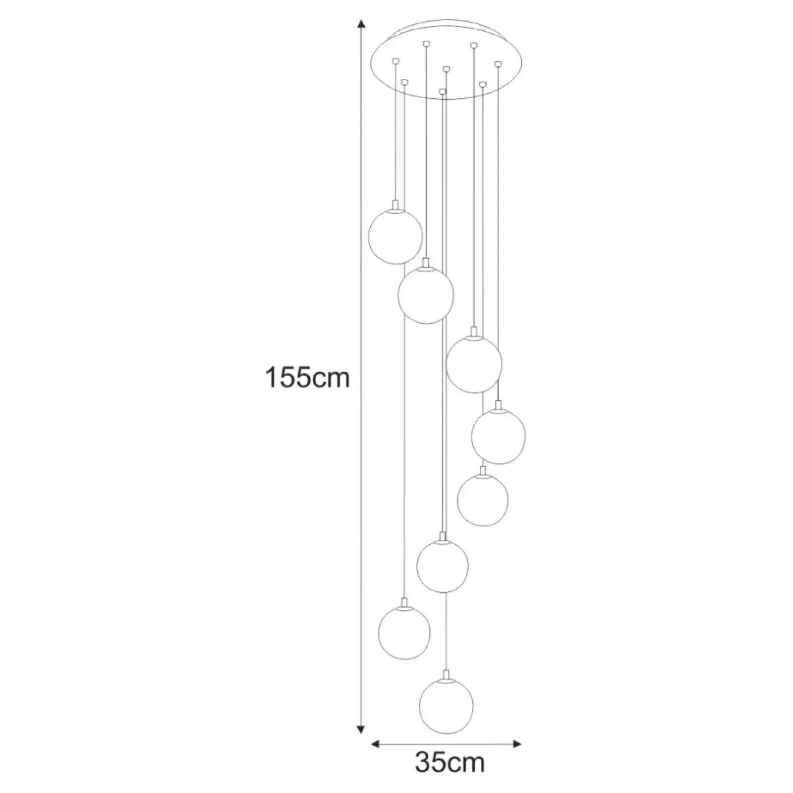 Sklep Kaja Unikalna lampa wisząca z kloszami na żarówkę G9 K-5562 z serii GALAXY Shop