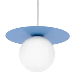 Sklep Kaja Unikalna, niebieska lampa wisząca z kloszem K-5445 z serii ROBIN New