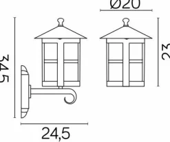 Sklep Kaja Uniwersalna lampa ścienna, elewacyjna K 3012/1/TD g z serii CORDOBA | Kaja Oświe* Kinkiety Ogrodowe