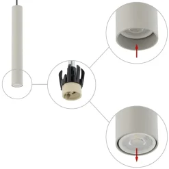 Sklep Kaja Uniwersalna, punktowa lampa wisząca, tuba 30cm 10902 FOURTY | Kaja szary Cheap