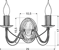 Sklep Kaja Świecznikowa lampa ścienna do salonu 22-69156 MUZA | Kaja Oświetlenie* Kinkiety Tradycyjne
