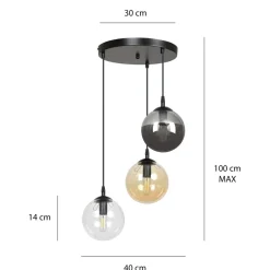 Sklep Kaja Wielokolorowa lampa wisząca z kulami 714/3PREM | Kaja Oświetlenie Store