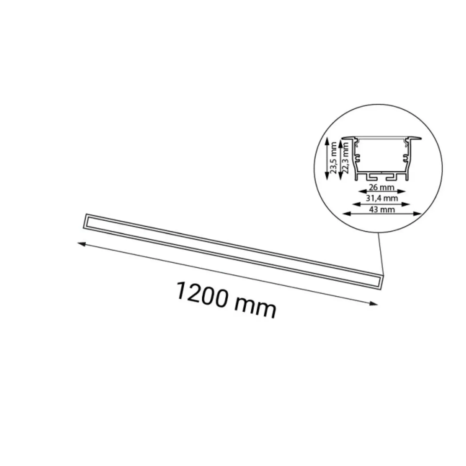 Sklep Kaja Wpustowa oprawa ze światłem LED 120cm 3000K ANT 1828 HIATE | Kaja* Lampy Led|Oprawy Podtynkowe