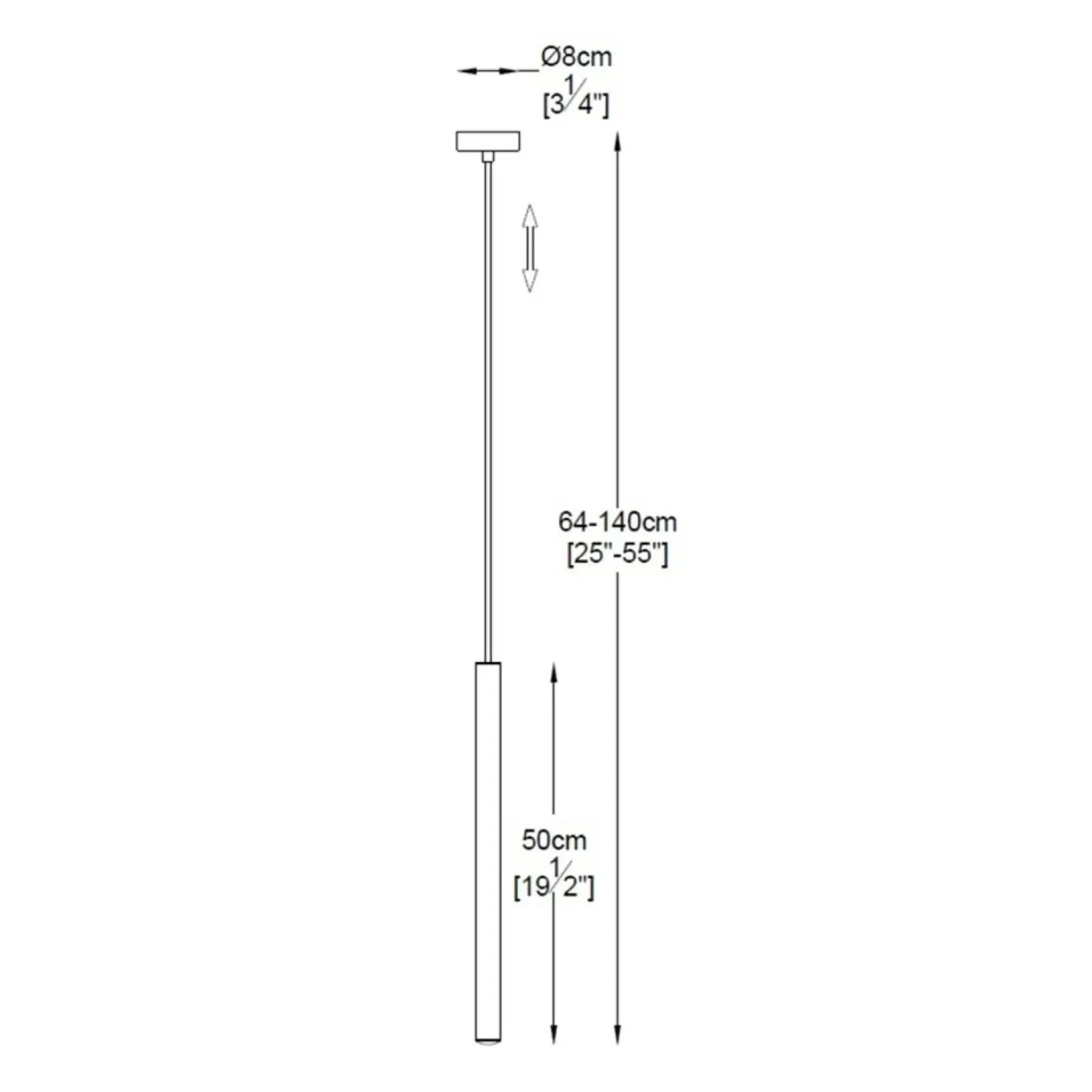 Sklep Kaja Wąska, długa, ledowa lampa wisząca P0461-01A-L8L8 LOYA | Kaja Store