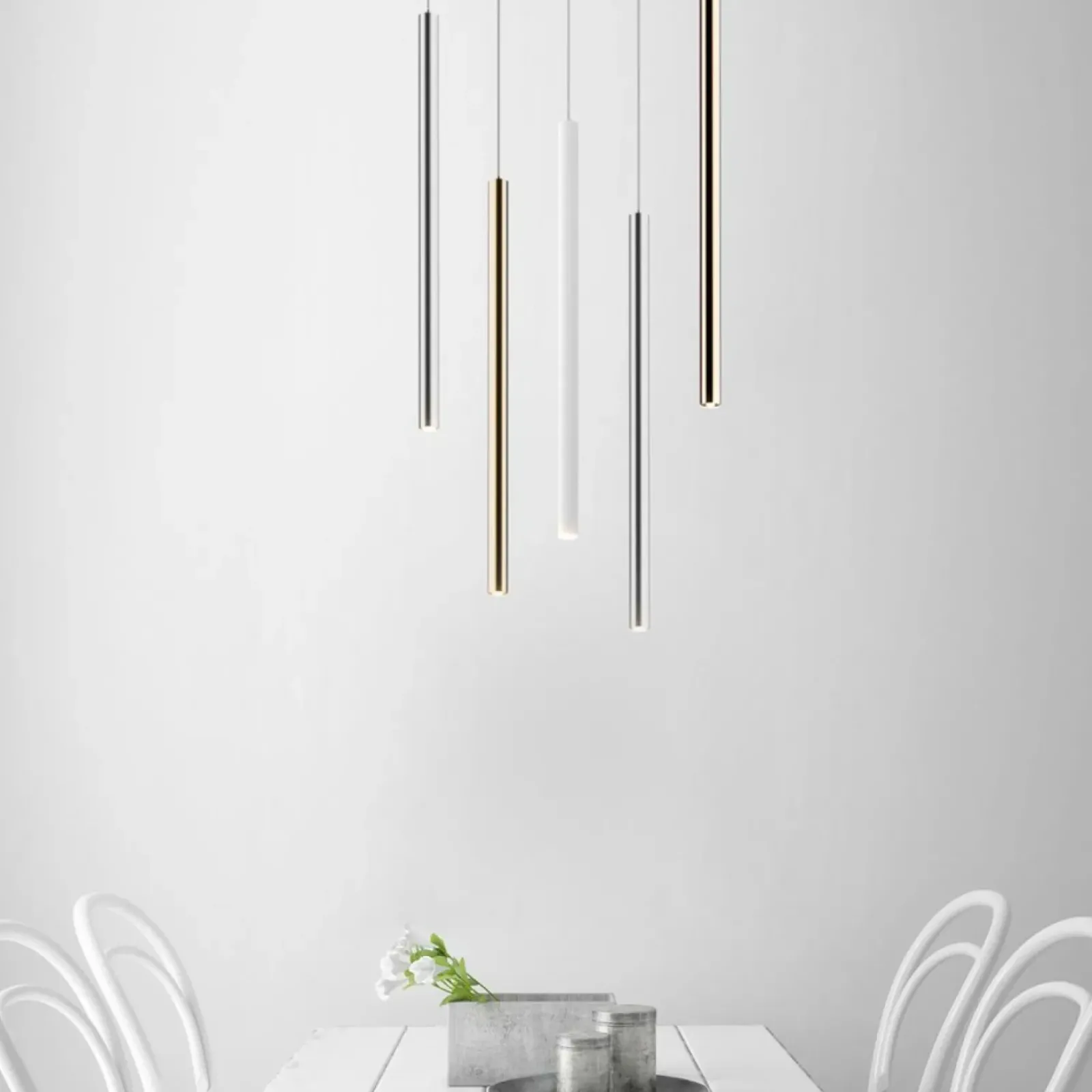 Sklep Kaja Wąska, długa, ledowa lampa wisząca P0461-01A-L8L8 LOYA | Kaja Store