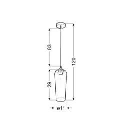 Sklep Kaja Wąska lampa z kolorowym kloszem na zwisie 31-51844 EOL | Kaja* Randole Tradycyjne