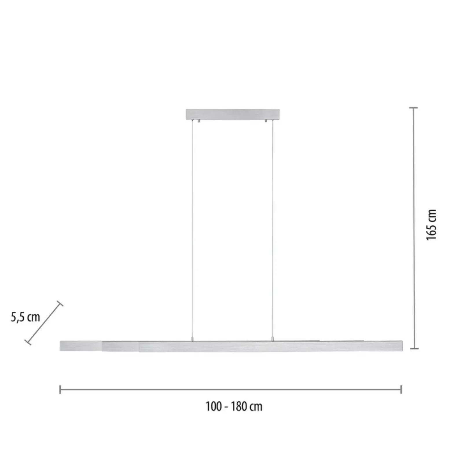 Sklep Kaja Wąska, wisząca lampa sufitowa LED 11660-95 z serii LUZI | Kaja szary Fashion