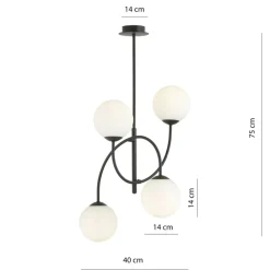 Sklep Kaja Wyjątkowa lampa wisząca w czarno-białym kolorze 1288/4B z serii ARCHI Discount