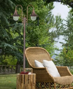 Sklep Kaja Wysoka dwuramienna latarnia ogrodowa K-8127 CZ/ZŁ BOSTON | Kaja* Latarnie Ogrodowe|Lampy Ogrodowe Stojące