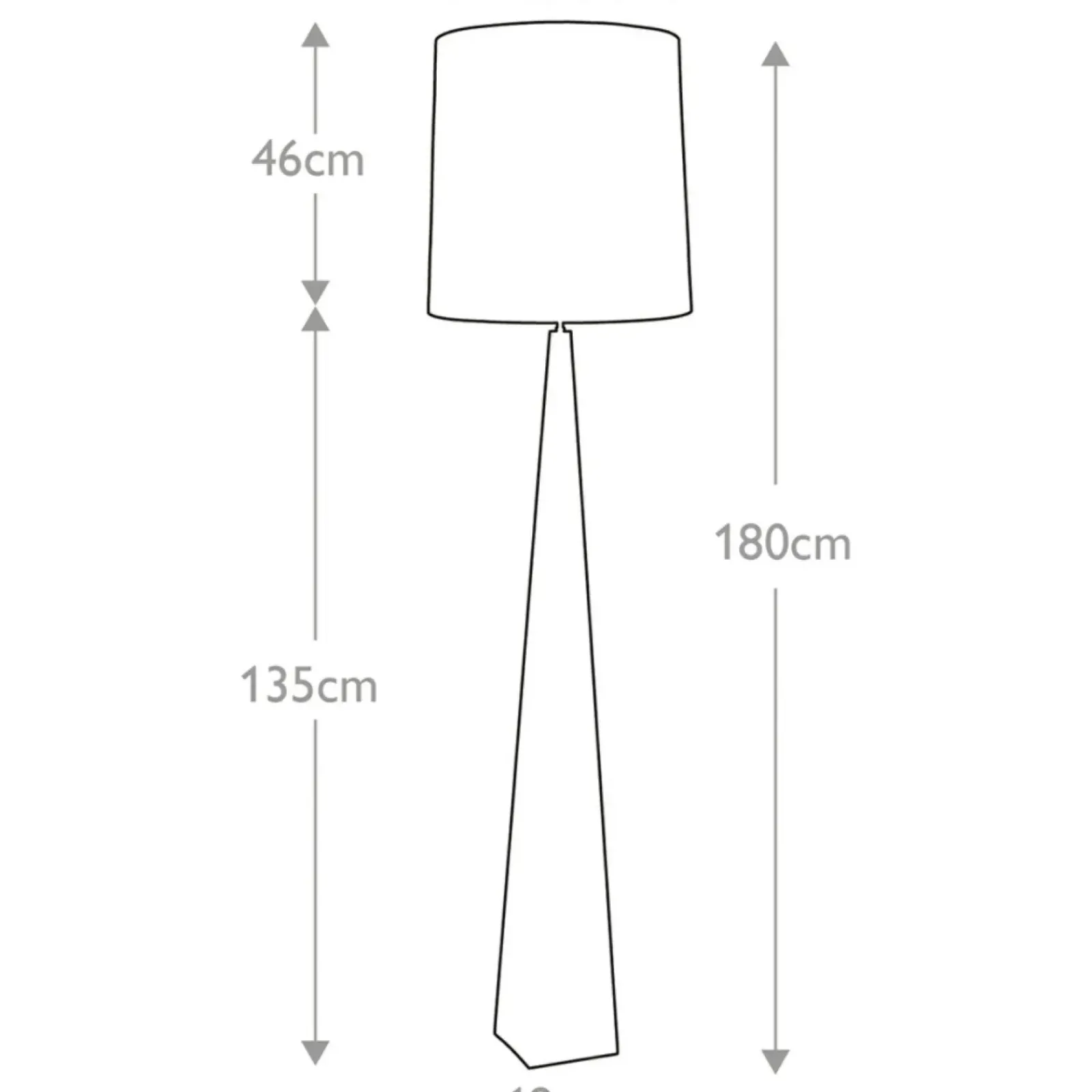 Sklep Kaja Wysoka lampa podłogowa, ciemnoszara ASCENT-FL-BLK z serii ASCENT* Lampy Podłogowe Z Abażurem|Tradycyjne Lampy Podłogowe