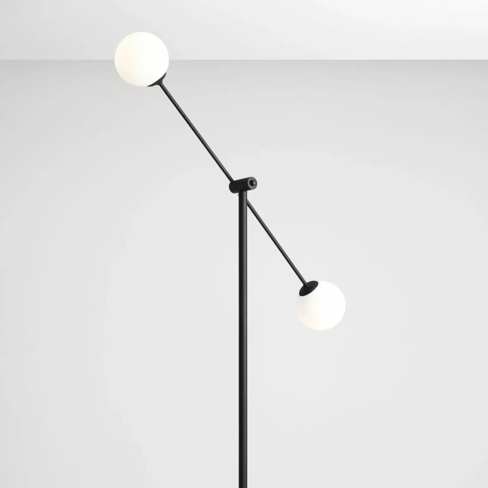 Sklep Kaja Wysoka lampa podłogowa czarna z kloszami 1081A1 OHIO | Kaja* Tradycyjne Lampy Podłogowe
