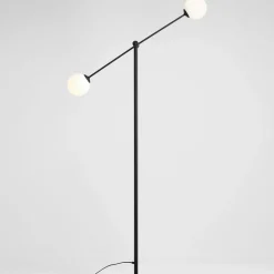 Sklep Kaja Wysoka lampa podłogowa czarna z kloszami 1081A1 OHIO | Kaja* Tradycyjne Lampy Podłogowe