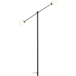 Sklep Kaja Wysoka lampa podłogowa czarna z kloszami 1081A1 OHIO | Kaja* Tradycyjne Lampy Podłogowe