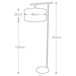 Sklep Kaja Wysoka lampa podłogowa z abażurem BALANCE-FL-BKPN z serii BALANCE* Lampy Podłogowe Z Abażurem|Tradycyjne Lampy Podłogowe