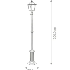 Sklep Kaja Wysoka lampa zewnętrzna, ogrodowa CP6-BLACK z serii CHAPEL* Latarnie Ogrodowe|Lampy Ogrodowe Stojące