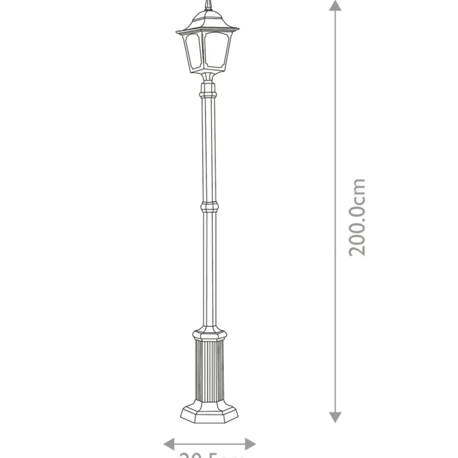 Sklep Kaja Wysoka lampa zewnętrzna, ogrodowa CP6-BLACK z serii CHAPEL* Latarnie Ogrodowe|Lampy Ogrodowe Stojące