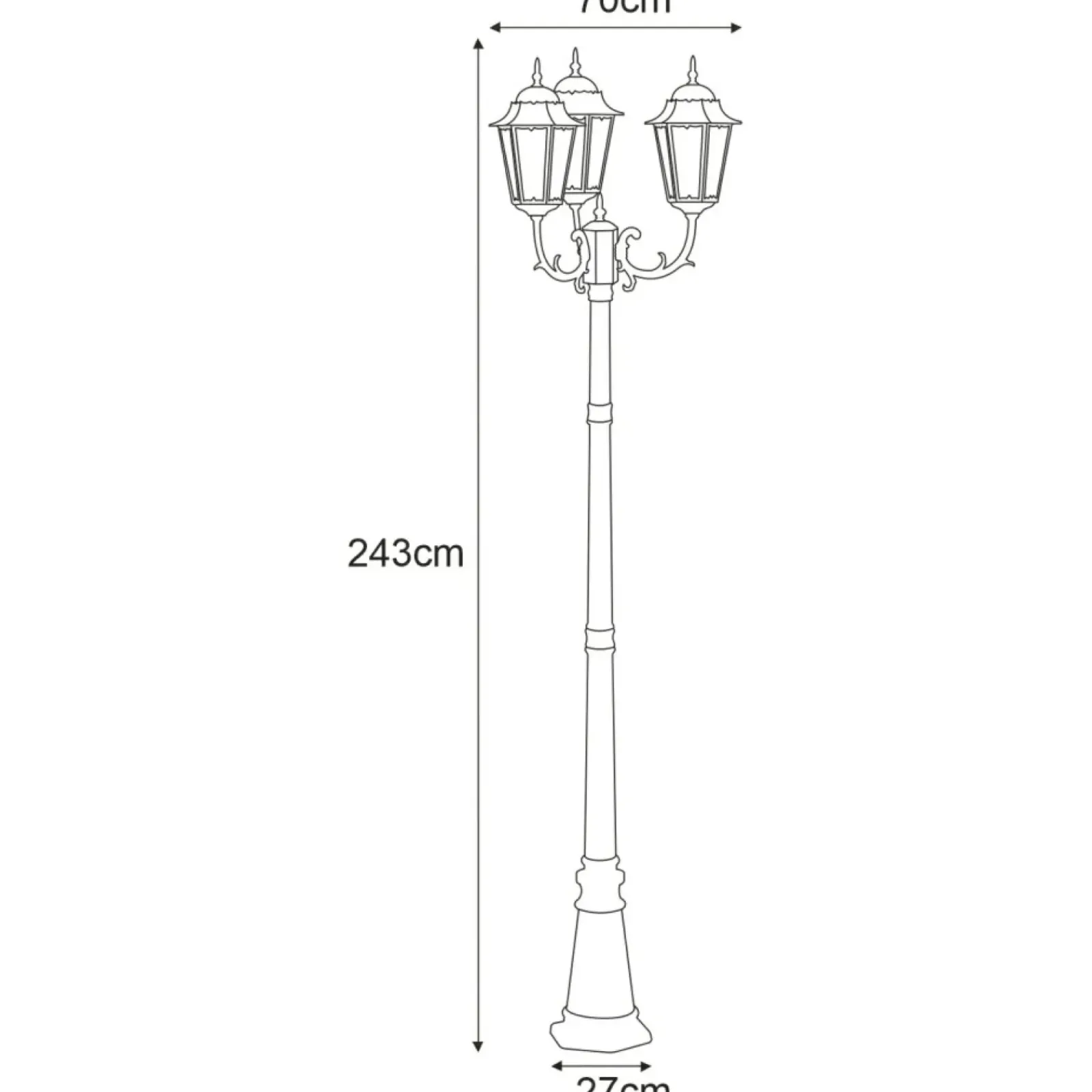 Sklep Kaja Wysoka zewnętrzna latarnia K-7009A2/3 CZ/ZŁ STANDARD | Kaja* Latarnie Ogrodowe|Lampy Ogrodowe Stojące