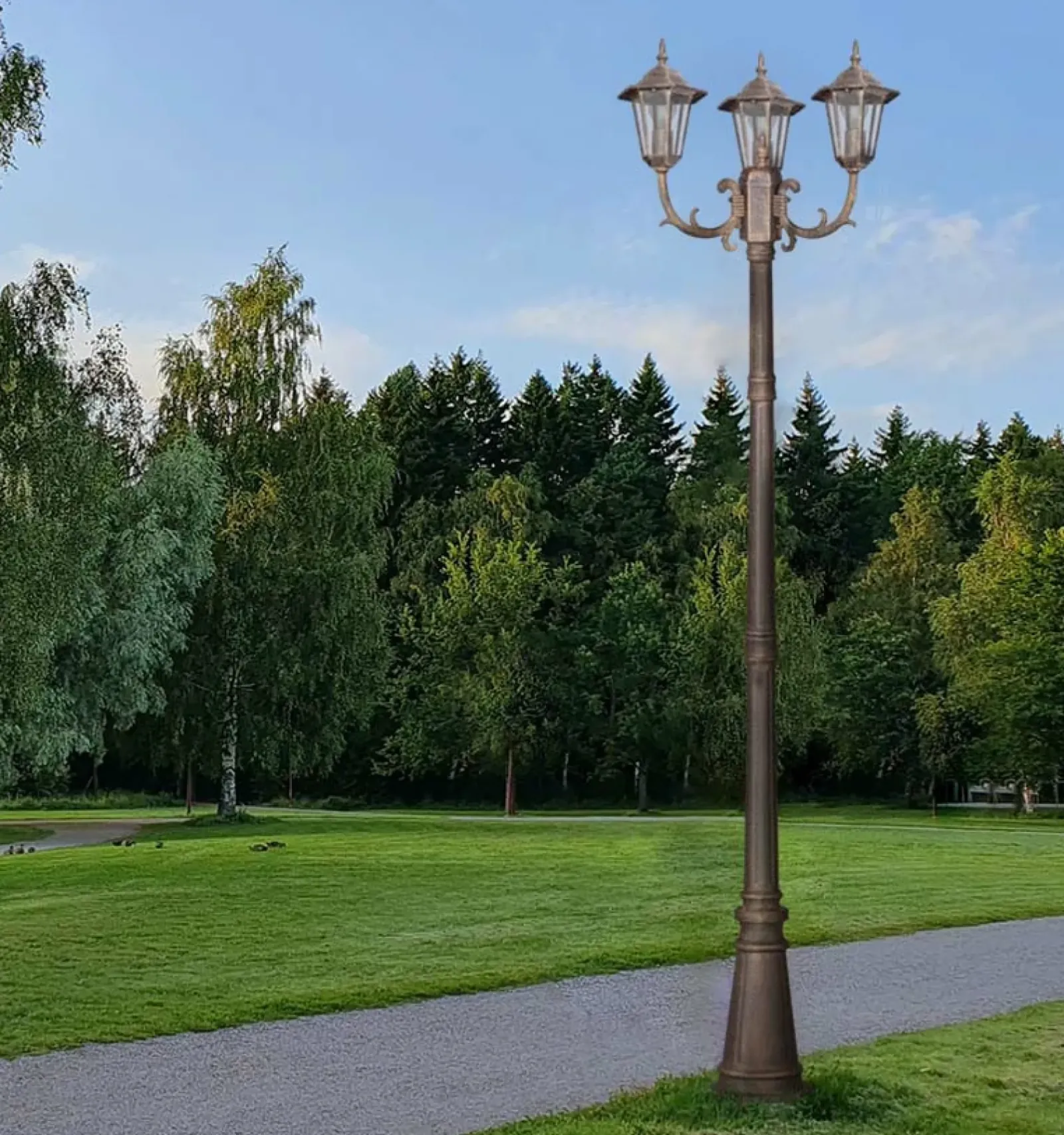 Sklep Kaja Wysoka zewnętrzna latarnia K-7009A2/3 CZ/ZŁ STANDARD | Kaja* Latarnie Ogrodowe|Lampy Ogrodowe Stojące