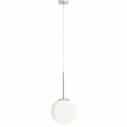Sklep Kaja Żyrandol chromowany z mlecznym kloszem 1087XS4 BOSSO | Kaja Zadzwońporabattel.783200183(8-16)/mailsklep@kaja.com.pl Shop