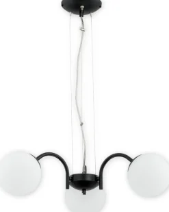 Sklep Kaja Żyrandol czarna oprawa i białe klosze O2903 W3 CZA | Kaja Oświetlenie Flash Sale