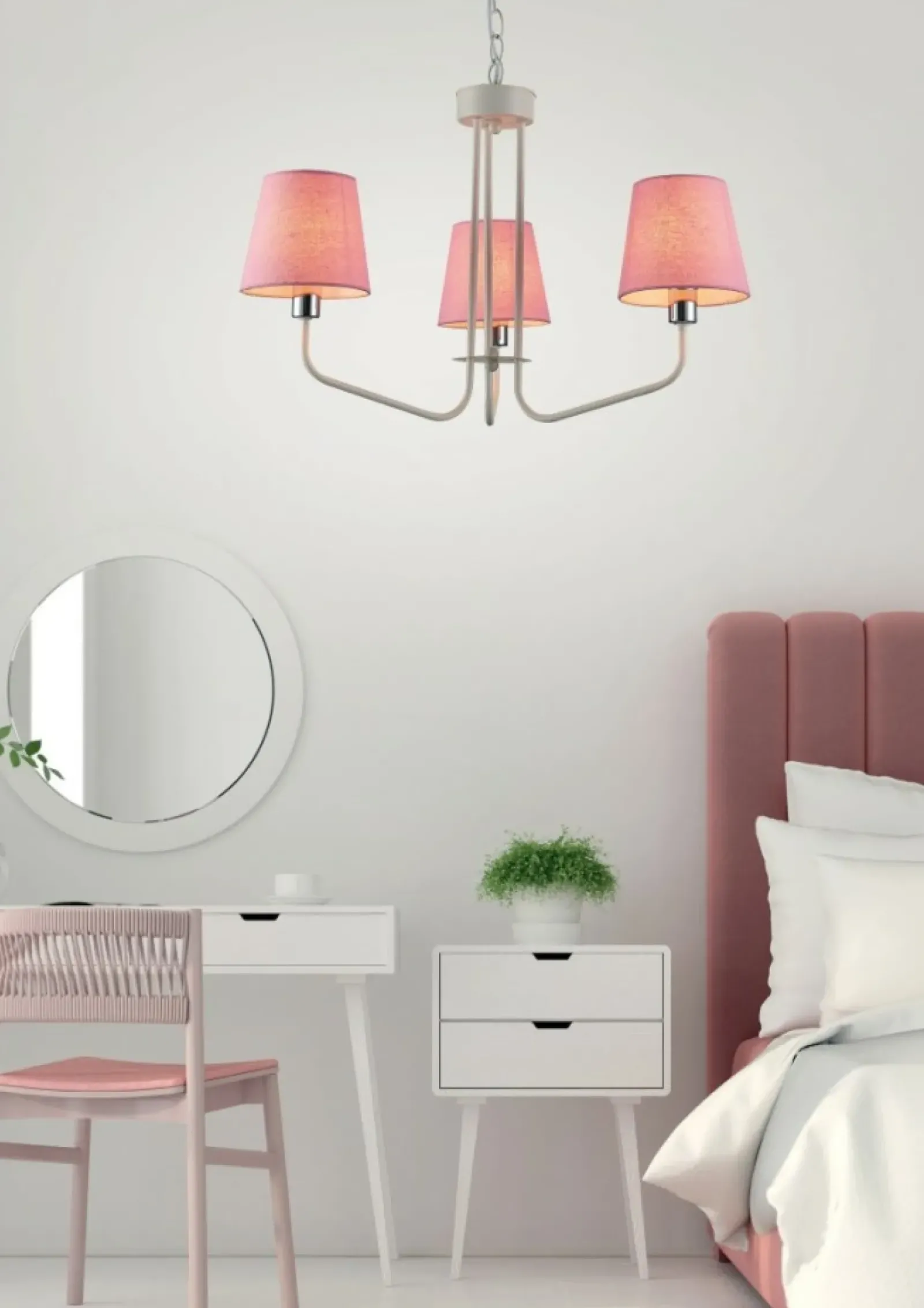 Sklep Kaja Żyrandol dziewczęcy różowe abażury LEDEA 50203097 YORK | Kaja Discount