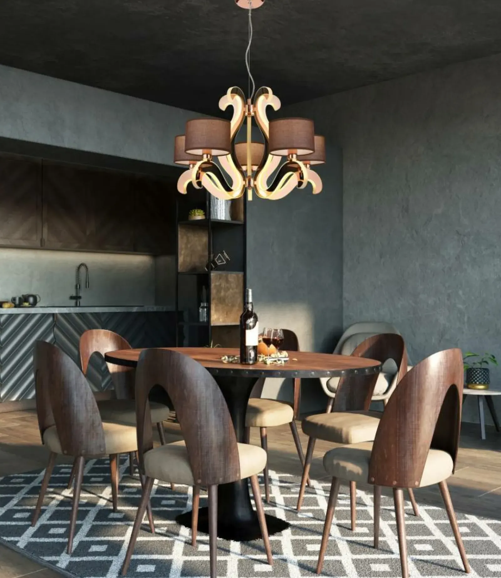 Sklep Kaja Żyrandol glamour LED w ramionach 35-33918 AMBROSIA | Kaja Oświetlenie* Randole Tradycyjne