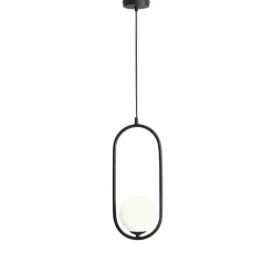 Sklep Kaja Żyrandol nowoczesny czarny z białym kloszem 1086G1 RIVA | Kaja Zadzwońporabattel.783200183(8-16)/mailsklep@kaja.com.pl Store