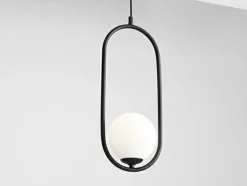 Sklep Kaja Żyrandol nowoczesny czarny z białym kloszem 1086G1 RIVA | Kaja Zadzwońporabattel.783200183(8-16)/mailsklep@kaja.com.pl Store