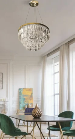 Sklep Kaja Żyrandol w stylu glamour, wiszące kryształy AZ4906 SALERNO | Kaja Best Sale