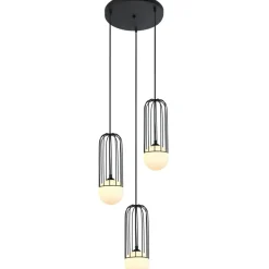 Sklep Kaja Żyrandol z drucianymi kloszami MDM-3938/3 BK SIMON | Kaja Oświetlenie Outlet