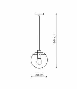 Sklep Kaja Żyrandol z kulą ⌀20cm do kuchni LP-004/1P S GD PUERTO | Kaja Clearance