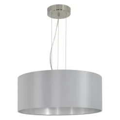 Sklep Kaja Żyrandol z szaro-srebrnym abażurem ⌀53cm 31606 MASERLO | Kaja Sale