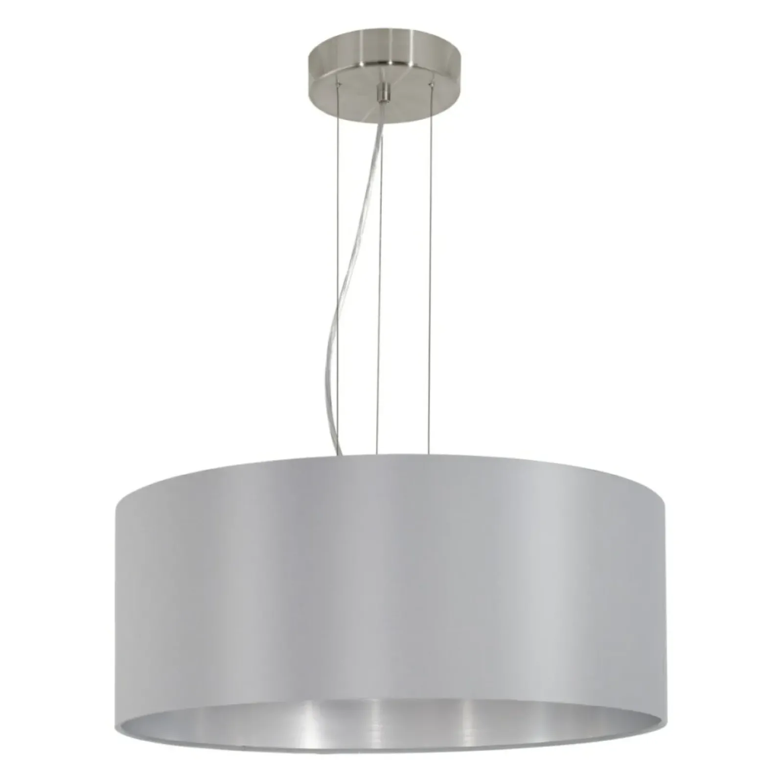 Sklep Kaja Żyrandol z szaro-srebrnym abażurem ⌀53cm 31606 MASERLO | Kaja Sale