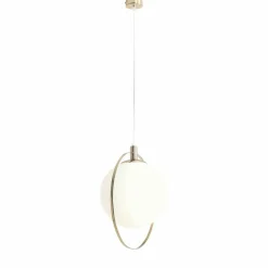Sklep Kaja Żyrandol złoty z mlecznym kloszem do kuchni 1049G30 AURA | Kaja Zadzwońporabattel.783200183(8-16)/mailsklep@kaja.com.pl New