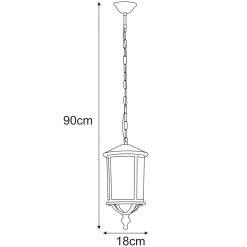 Sklep Kaja Zewnętrzna lampa wisząca na jedną żarówkę E27 K-8216 z serii CHICAGO* Lampy Ogrodowe Wiszące